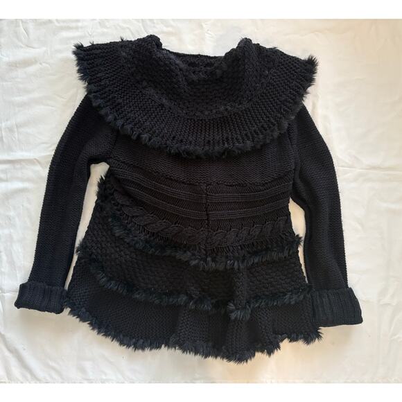 Boston Proper Black Thick Knit Open Front Jacket Size Large - Picture 4 of 4